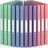 1 x RAW Customer Returns ACROPAQ - 12 x Ring Binder A4 - With 2 Rings, With Spine Labels, Spine Width 2.5 cm, Wind, Natural Color Collection - Ring Binder, Ring Binder, Folder A4 Narrow, Ring Binder A4, School Folder - RRP €23.15