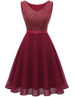 1 x RAW Customer Returns Dressystar Women s Formal Dresses for Wedding Short Bridesmaid Dresses Sleeveless Cocktail Dress Christmas New Year s Eve Dark Red XXL - RRP €58.99