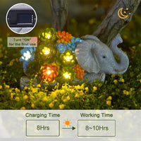 1 x RAW Customer Returns Elephant decoration with solar lamps garden figures garden decoration for outdoors elephants with succulents solar fairy lights Africa decoration living room garden gifts for mom women men balcony decoration - RRP €33.26