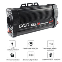 1 x RAW Customer Returns BYGD 600W Car Power Inverter 12V to 230V with 2 Smart USB Ports 1 AC Socket Power Converter for Car RV Boat with Modified Sine Wave - RRP €41.3