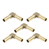 1 x RAW Customer Returns sourcing map 5pcs Brass Hose Barb 90 Degree Male Connector Barb Elbow Pipe for Air Water Gas 8mm - RRP €11.02