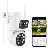 1 x RAW Customer Returns Reobiux 2.5K Outdoor WiFi Surveillance Camera with Double Lens, 6MP Home Surveillance IP Camera, Color Night Vision, Automatic Tracking, Human Detection, Two-Way Audio, IP66 - RRP €39.99