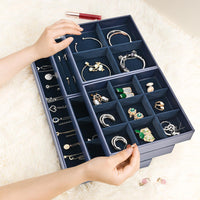 1 x RAW Customer Returns ProCase Set of 5 Jewelry Tray Organizer Jewelry Bowls, Stackable Jewelry Drawer Organizer, Jewelry Insert Jewelry Storage for Necklaces, Bracelets, Earrings, Rings, Watches - Dark Blue - RRP €25.99