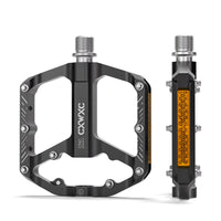 1 x RAW Customer Returns CXWXC Bicycle Pedals with Reflectors 9 16 Inch CNC Aluminum MTB Pedals Lightweight Anti-Slip for Mountain Bike, City Bike, Road Bike Black, M  - RRP €30.16