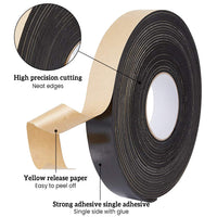 1 x RAW Customer Returns BENECREAT 1 Roll 10m EVA Foam Adhesive Tape 32x3mm High Density Black Foam Sealing Tape for Doors, Windows and Furniture - RRP €10.5