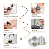 1 x RAW Customer Returns RECAPS Reusable Capsules Stainless Steel Refillable Pods Compatible With Nespresso 3 Capsule 1 Coffee Hammer 120 Seals  - RRP €23.89