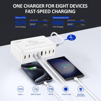 1 x RAW Customer Returns 70W USB C Charger Multiple Power Supplies for Cell Phones Multi USB-C Charging Station with Multiple 20W PD Ports Fast Charger Adapter USB Socket for Apple iPhone 15 14 13 12 Pro Max SE XR etc - RRP €25.18