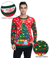 1 x RAW Customer Returns IDGREATIM Men s Led Light Christmas Sweater Ugly Christmas Sweater Funny Christmas Print Long Sleeve Knitted Pullover Sweatshirt Red S - RRP €38.3