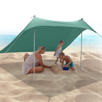 1 x RAW Customer Returns JAICOM Beach Tent, 2.1x2.1m Beach Shelter, UPF50 UV Protection and Waterproof Sun Shade, With Aluminum Pole, Sand Shovel, Pegs, Suitable for Beach Shade, Camping, Fishing, Garden Use - RRP €60.46