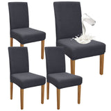 1 x RAW Customer Returns Granbest Premium Waterproof Dining Room Chair Covers Set of 4, Stretch High Back Chair Covers Slipcover for Dining Room, Removable Chair Protector for Banquet, Kitchen, Party Set of 4, Gray  - RRP €28.87