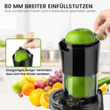 1 x RAW Customer Returns Juicer Slow Juicer For Whole Fruits and Vegetables, Cold Press Masticating with Wide Mouth 80mm Feeding Chute, Reverse Function Quiet Motor Fresh Healthy Juice Extractor Black , EL18 - RRP €139.99