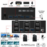 1 x RAW Customer Returns Triple Monitor KVM Switch 2 Displayport HDMI, 8K 60Hz KVM Switch 4K 144Hz, USB 3.0 KVM Switch 2 PC 3 monitor, KVM Switch Displayport 1.4 HDMI 2.1 per 2 PC parti mouse, tastiera e 3 monitor - RRP €147.53