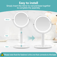 1 x RAW Customer Returns B Beauty Planet Makeup Mirror with Lights, 1X 20X magnifying glass, with mobile phone base, 3-color dimmable lighting, double-sided rechargeable with 360 rotation, white - RRP €35.4