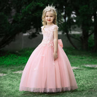 1 x RAW Customer Returns LOLANTA Formal Dress Girls, Princess Dresses Girls Wedding Party Dress, Elegant Long Evening Dress Communication Lace Tulle Dress for Children, 6-7 Years, Pink, Day 130 - RRP €39.98