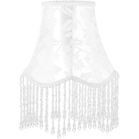 1 x Brand New OSALADI Lampshade In European Style Vintage Fabric Light Cover With Tassel Bell Lampshade Replacement For Table Lamp Floor Lamp White - RRP €24.0