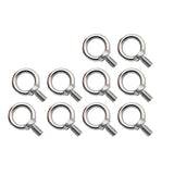 1 x RAW Customer Returns 10 pieces eyebolts M8 stainless steel eyebolts, rust-proof eyebolts ring eye screw, ring round eye screw eye bolt, 304 stainless steel - RRP €11.09