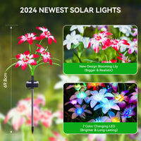 1 x RAW Customer Returns BUCASA Solar Lamps for Outdoor Garden, 4 Pack Upgarded Solar Lights for Outdoor with Blooming 16 Lily Flowers, IP65 Waterproof Solar Lights Garden Decoration with Colored Light for Patio, Lawn, Balcony, Yard - RRP €29.99