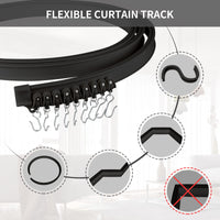 1 x RAW Customer Returns EFUTURETIME Curved Curtain Rail, 10 Meters, Flexible Curtain Rail Made of ABS, Ceiling Curtain Rails, Curtain Accessories for Curtain Hanging, Room Dividers, Rooms, Balconies, Offices, Hotels, Black - RRP €45.52