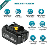 1 x RAW Customer Returns 2X 18V 5.0Ah replacement battery 6A DC18RD dual port charger for Makita 14.4V-18V BL1830 BL1850 BL1860 BL1840 etc tool battery and DC18RD DC18RC DC18SF DC18RA DC18RF charger - RRP €87.99