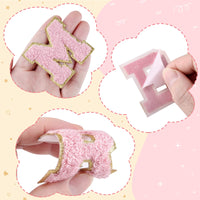 1 x RAW Customer Returns Morcheiong Self Adhesive Chenille Letters AZ Chenille Letters for DIY Clothes Fabric Shoes Bags 26pcs Light Pink  - RRP €11.34