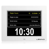 1 x RAW Customer Returns Lemnoi Senior Watch Dementia 8 Inch Digital Clock Calendar Not, Abbreviated Automatic Dimming in 8 Languages for Seniors and Dementia Patients - RRP €41.15