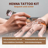 10 x Brand New CHASPA Temporary Tattoo Paint, 5 Pieces Temporary Mehndi Tattoo with 50pcs Tattoo Stencil Natural Temporary Tattoo Kit, Safe, Painless and Fast Tattoo - RRP €180.0