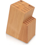 1 x RAW Customer Returns Universal knife holder for 15 pieces, knife holder made of solid wood, robust and elegant knife block without knives, knife holder with scissor slot, kitchen knife block pine  - RRP €24.9