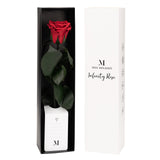 1 x RAW Customer Returns Infinity Rose red on a stem shelf life for 3 years in a gift box I Valentine s Day decorative gift I A preserved flower with rose scent I Incl. gift card - RRP €25.1