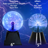 1 x RAW Customer Returns Pheashine plasma ball, 15 cm plasma ball touch and sound sensitive, plasma lamp 6 inch magic plasma light blue lightning ball magic ball educational toy physics 220V - RRP €35.69