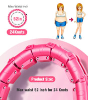 1 x RAW Customer Returns Hula Hoop Tires Adults, Hula Hoop with Weight Ball, Smart Hula Hoop for Losing Weight with 24 Adjustable, Fitness Hoola Hoop Quiet - RRP €16.98