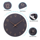 2 x RAW Customer Returns ACCSHINE MDF Wooden Wall Clock Without Ticking Noise Silent Modern 30cm Quartz Large Battery Operated Wall Clock Easy to Read for Room Home Kitchen Bedroom Office School Black  - RRP €47.12