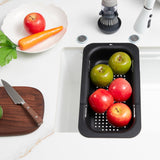 3 x Brand New Eyourlife strainer basket over the sink, sink filter shelf, multifunctional kitchen storage rack, adjustable sink drain shelf for dishes, fruit, vegetables gray  - RRP €30.21