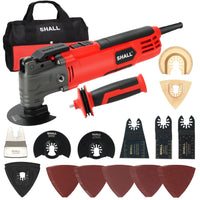 1 x RAW Customer Returns SHALL Oscillating Tool, 500W Oscillating Multi-Function Tool Kit with 5 Oscillating Angle, 34 Saw Accessories and Carrying Bag - RRP €58.99