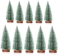 1 x Brand New MSPEBEC 10 pieces mini Christmas tree, Christmas tree, artificial Christmas tree, artificial mini Christmas tree with snow effect for Christmas decoration, DIY decoration, desktop decoration - RRP €12.98