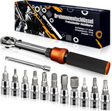 1 x RAW Customer Returns 13-piece small torque wrench bicycle 1-25NM, 1 4 inch torque wrench set, 72 teeth reversible ratchet, ratchet box including extension rod 10 cm, hexagon socket and Torx bit socket - RRP €34.27