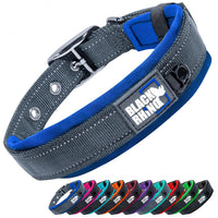 1 x RAW Customer Returns Black Rhino - The Comfort Collar Super Soft Neoprene Padded Dog Collar for All Dog Breeds - Heavy Duty Adjustable Reflective Weatherproof Medium, Sport Blue Gray  - RRP €36.46