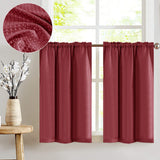 1 x RAW Customer Returns TOPICK Sheer Curtains Window Curtain for Short Windows 2 Pieces Solid Color For Living Room Bedroom - RRP €20.99