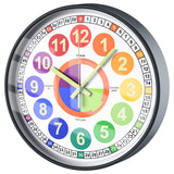 1 x RAW Customer Returns HOSTON Children s Luminous Wall Clock, Kids Teaching Clock, 12 Inch Luminous Wall Clock for Kids Room, Classroom, Playroom, Nursery, School 12 Inch, Grey  - RRP €22.8