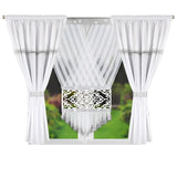 1 x RAW Customer Returns FLYINGCURTAINS - Sheer curtains with ruffle tape and 2 x curtains, kitchen curtains, sheer curtains short curtains, sliding curtains in country house style, curtain sets, short curtains white  - RRP €60.41