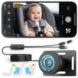 1 x RAW Customer Returns Ashfly 360 Baby Car Mirror - Rear Seat Mirror for Baby 1080P Baby Car Mirror Camera - Baby Car Back Seat Monitor with 150 Wide Angle, Night Vision, Universal Baby Car Mirror for iPhone - RRP €30.24