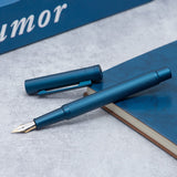 1 x RAW Customer Returns erofa Hongdian Dark Blue Forest Fountain Pen, Iridium Long Blade Nib, Classic Design with Converter and Metal Case - RRP €26.71