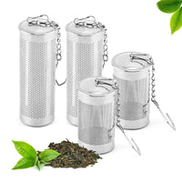 3 x Brand New 4 tea strainers for loose tea, stainless steel tea strainer, tea filter with lid, tea strainer with fine chain, spice strainer, tea egg in different sizes, for most types of teapots, cups, tea bottles - RRP €21.6