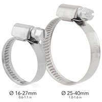 6 x Brand New Pipe clamp set 12x pipe clamp stainless steel 16mm 27mm and 25mm 40mm hose clamp set pipe clamp set LIVAIA hose clamps stainless steel - RRP €47.16