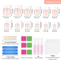 1 x RAW Customer Returns 72 Pieces French Artificial Nails 12 Different Sizes Short Medium False Nails Fake Acrylic Fingernails with Nail Files, Stick and Cotton Pad for Nail Decorations, Nude Color - RRP €10.51