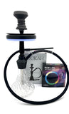 1 x RAW Customer Returns Heavenize Shisha Set Hookah with LED Multicolor Water Pipe Complete Set to Go for Travel Hose Black Unique Smoking Enjoyment - RRP €46.38