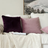 1 x RAW Customer Returns MIULEE velvet cushion cover pillowcase pillow covers sofa cushions decorative throw pillows couch cushions decorative cover cover decorative pillows for sofa living room bedroom set of 2 60 x 60 cm aubergine purple - RRP €22.49