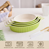 1 x RAW Customer Returns MALACASA, Bake.Bake series, 4-piece set of casserole dishes, oven dish made of ceramic scratch-resistant Baking dish for lasagne, tiramisu casseroles in 4 sizes, green - RRP €29.99