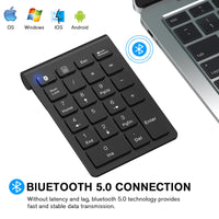 1 x RAW Customer Returns cimetech Bluetooth Numpad - wireless numeric keypad with 22 keys -10 multifunction keys Multimedia keys Wireless number pad for - Laptop Desktop Notebook Black  - RRP €17.84