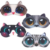 1 x Brand New RONGYI Set of 4 Cat Sleep Masks, Soft Funny Blindfold, Cute Sleep Blindfold, Animal Eye Cover, Blindfold Sleeping Glasses, for Travel, Nap, Yoga and Sleep at Night - RRP €12.13