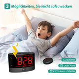 1 x RAW Customer Returns ANJANK Extremely Loud Wireless Vibrating Alarm Clock with Electric Shaker for No Hearing, Hard of Hearing, Deep Sleep, Dual Alarm, Battery Backup, USB Charger - RRP €39.99